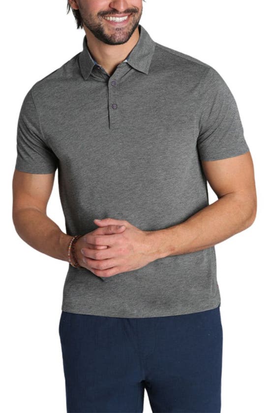Shop Jachs Stretch Polo In Charcoal
