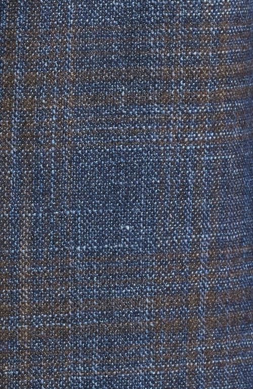 Shop Canali Siena Regular Fit Shadow Check Slub Wool Blend Sport Coat In Blue