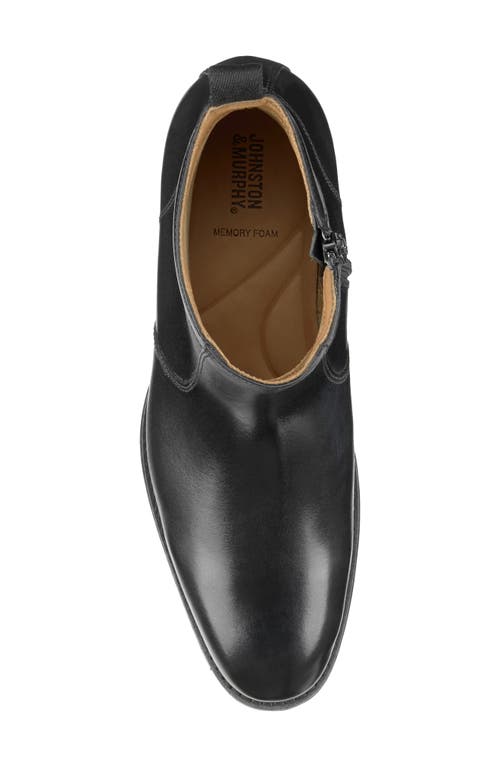 Johnston & Murphy Lewis Side Zip Boot In Black Full Grain