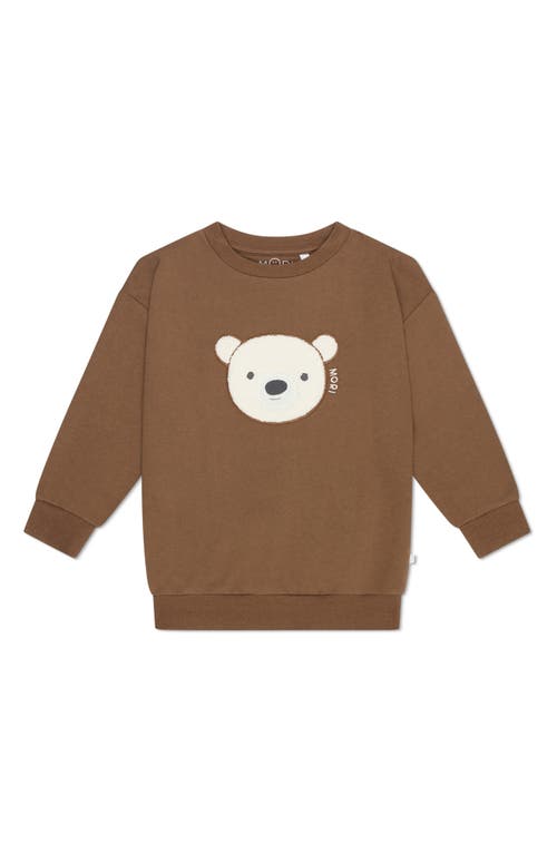 Shop Mori Appliqué Bear Sweatshirt In Brown