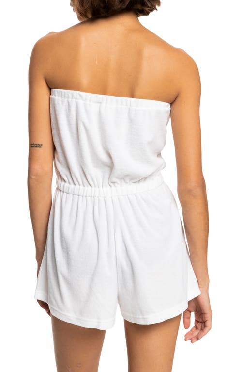 Shop Roxy Special Feeling Strapless Terry Cloth Cover-up Romper In White