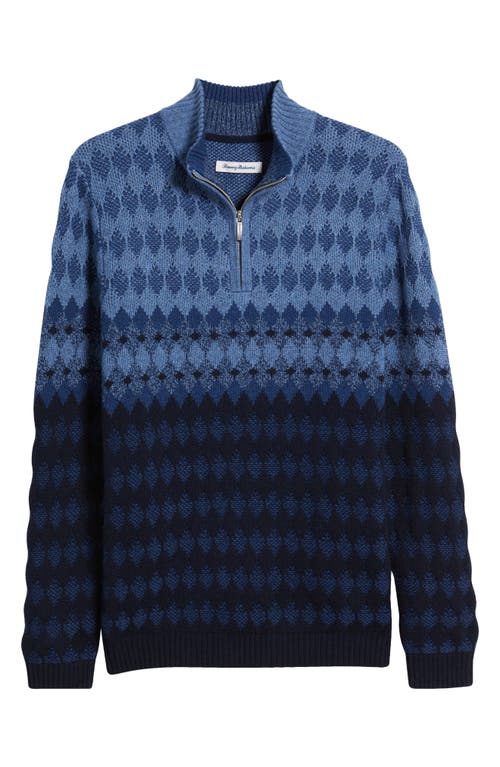 Shop Tommy Bahama Ombré Argyle Half Zip Sweater In Navy