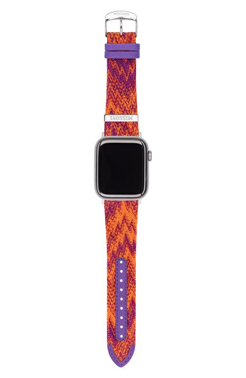 Missoni Multicolor Authentic Zigzag 24mm Textile Apple Watch® Watchband In Pink Multi