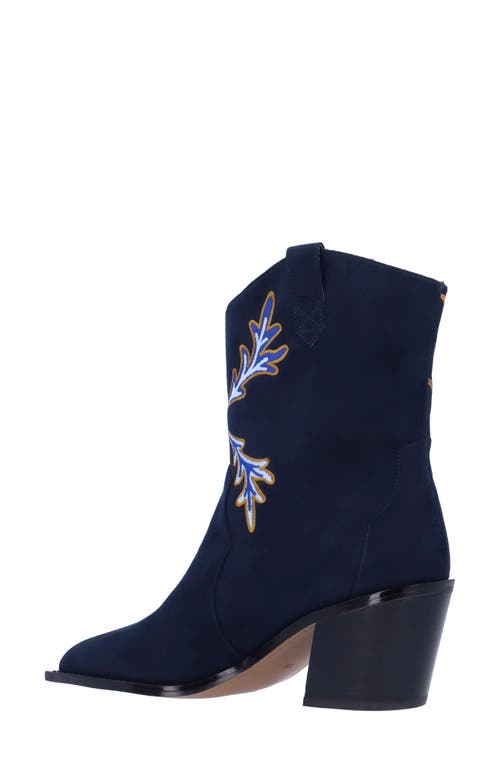 J. Reneé Skyla Pointed Toe Western Boot In Navy/ Red