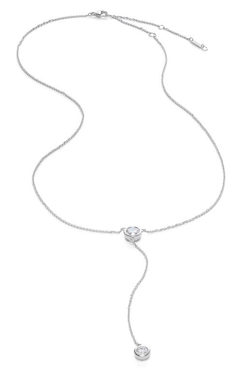 0.75-Carat Lab Grown Diamond Station Y-Necklace in White Gold