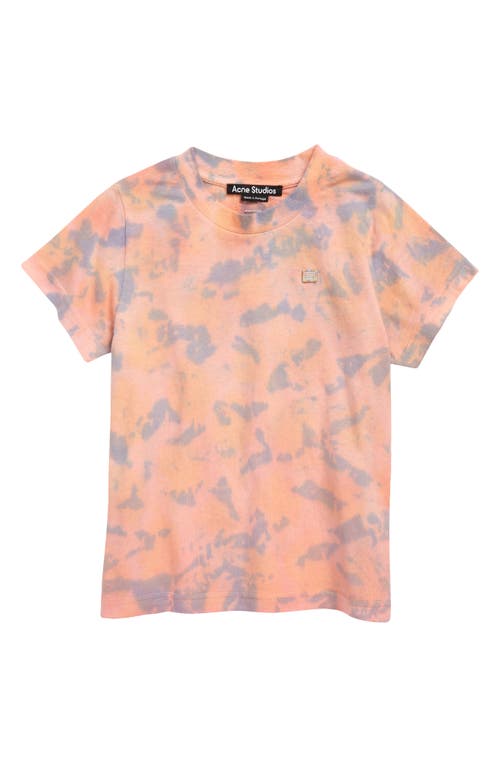 Acne Studios Kids' Mini Cloud Print Nash Face Patch T-Shirt in Peach Orange