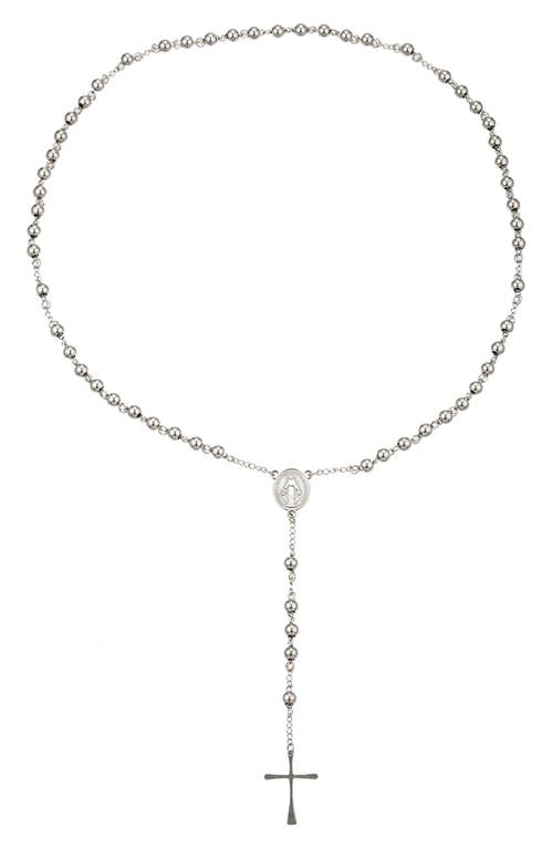 Eye Candy Los Angeles Nazareth Rosary Y-necklace In Silver