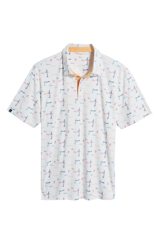 Shop Swannies Barber Print Golf Polo In White