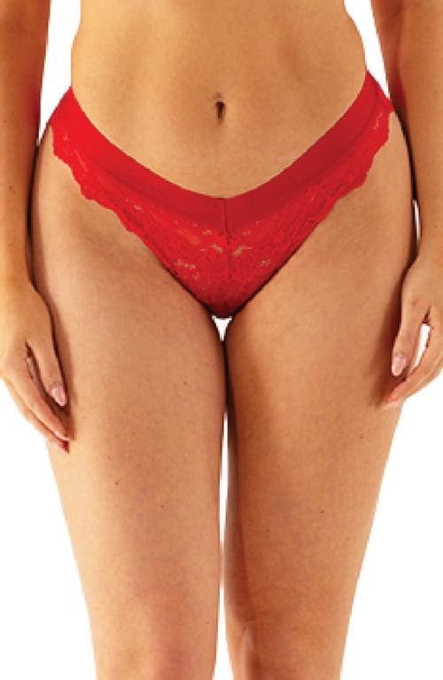 The Picot Lace 2-Pack V-Brazilian Briefs in Red