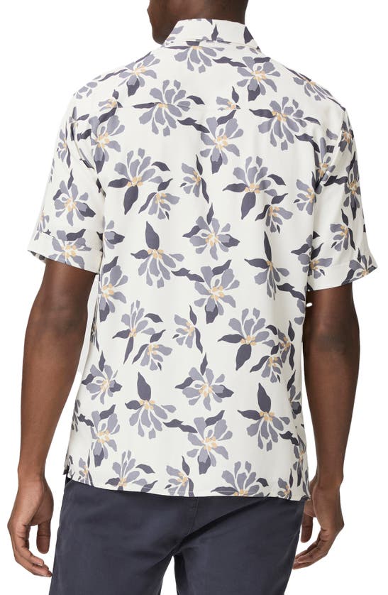 Shop Paige Landon Floral Short Sleeve Button-up Shirt In Faded Ink