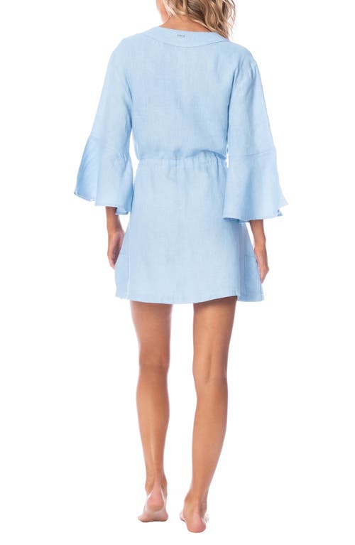 Shop Maaji Stone Blue Joy Linen Cover-up Dress