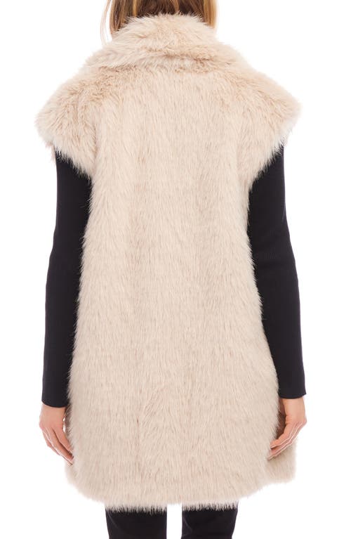 Shop Karen Kane Faux Fur Longline Vest In Stone