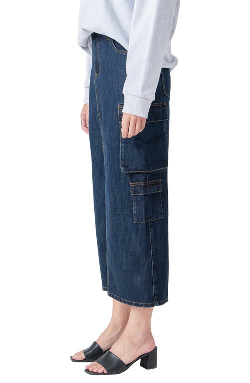 Shop Grey Lab Denim Cargo Maxi Skirt In Blue