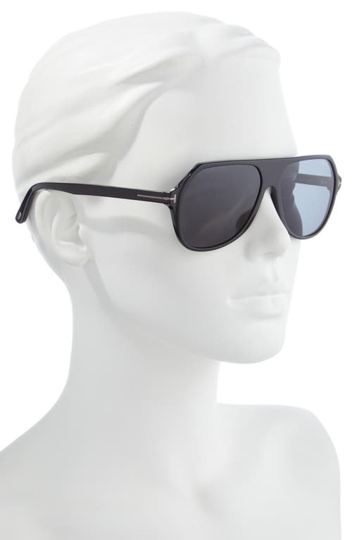 Shop Tom Ford Hayes 59mm Navigator Sunglasses In Shiny Black/smoke