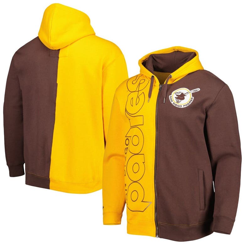 Men's San Diego Padres Stitches Brown/Gold Team Full-Zip Hoodie