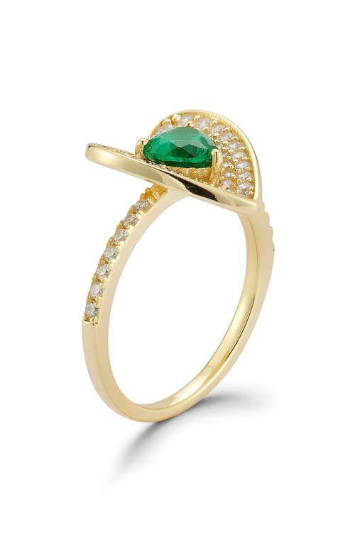 Sphera Milano 14k Over Silver Cz Heart Ring In Gold