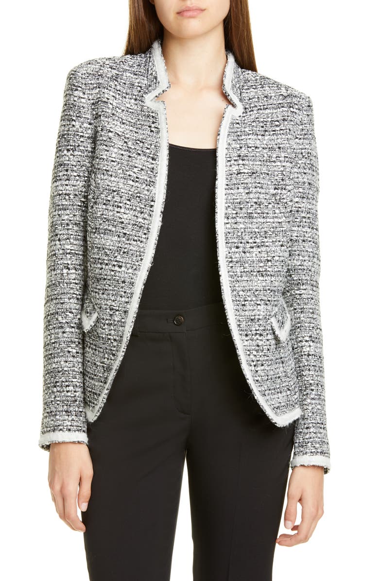 Helene Berman Solid Trim Tweed Jacket | Nordstrom