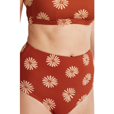 Madewell Second Wave Retro High-Waisted Bikini Bottoms, Regular - Red