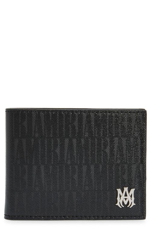 AMIRI Logo Jacquard Bifold Wallet in Black | Smart Closet