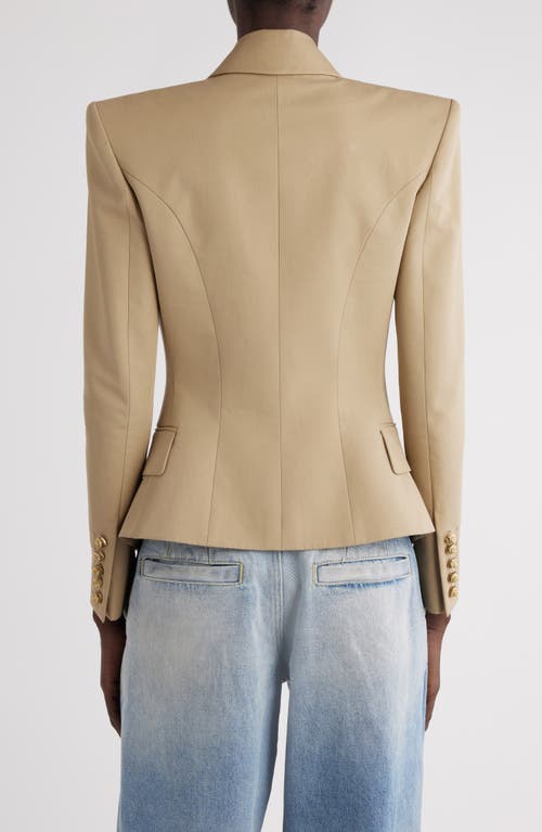 Shop Balmain Classic Six-button Cotton Jacket In 0fk Beige