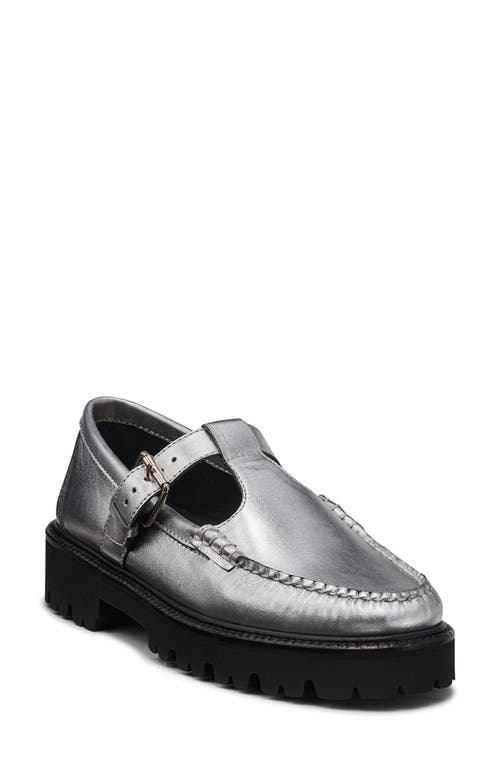 G.h.bass Weejuns® Mary Jane Moc Toe Lug Sole Loafer In Silver