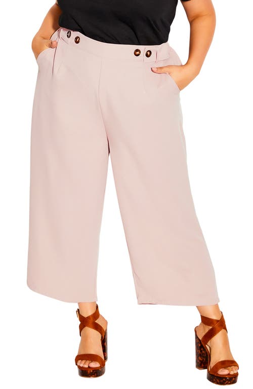 Shop City Chic Wide Crop Leg Pants In Rose Punchdnu