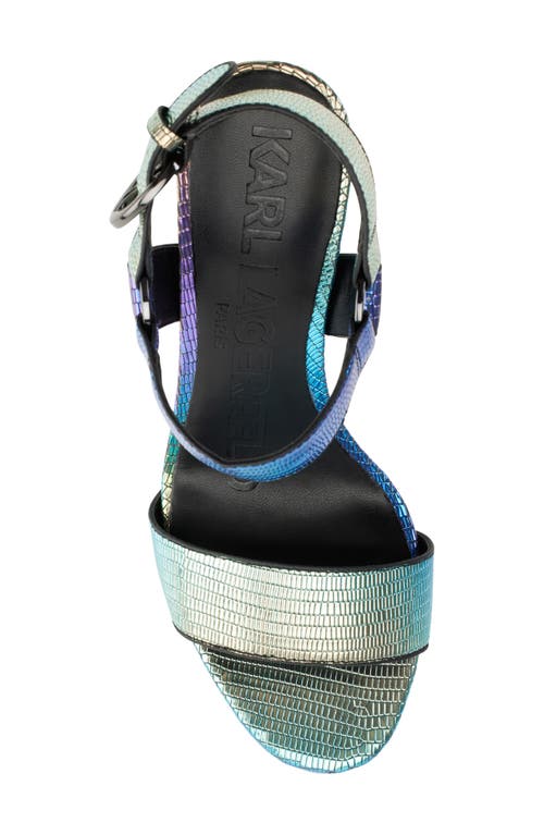 Shop Karl Lagerfeld Paris Cieone Ankle Strap Sandal In Iridescent Multi