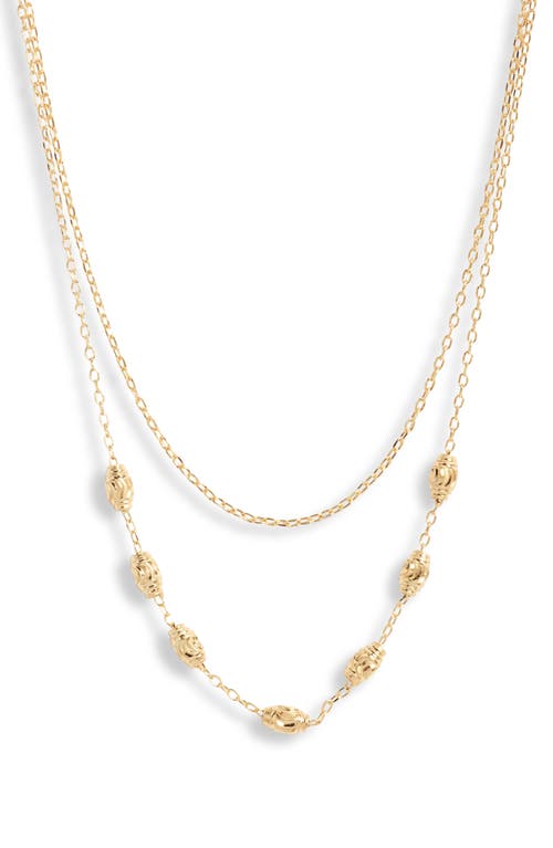 Shop Argento Vivo Sterling Silver 18k Gold Plate Sterling Silver Station Layered Chain Necklace