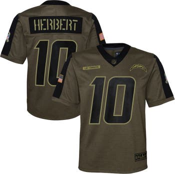 Nike Youth Nike Justin Herbert Olive Los Angeles Chargers 2021 Salute To  Service Game Jersey