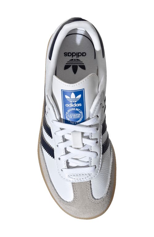 Shop Adidas Originals Adidas Kids' Samba Sneaker In White/collegiate Navy/gum