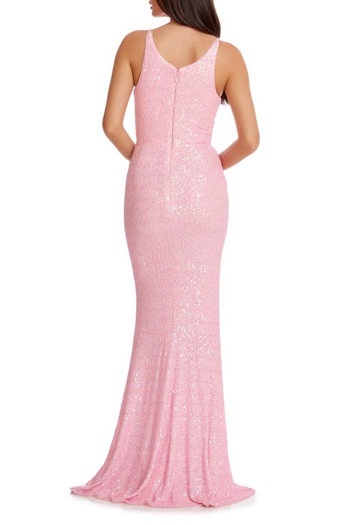 Shop Dress The Population Iris Sequin Mermaid Gown In Peony