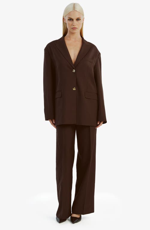Bardot Austyn Oversize Blazer In Dark Choco