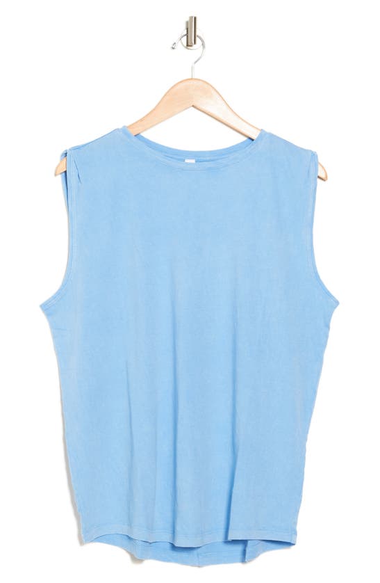 Shop Z By Zella Vintage Wash Relaxed Tank In Blue Lapis