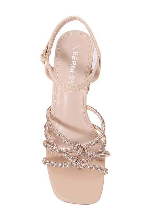 Shop Berness Lshika Rhinestone Sandal In Beige