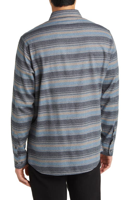 Travismathew Cloud Flannel Button-up Shirt In Black/stellar Blue