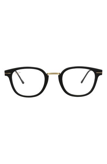 Maui Jim 49mm Round Optical Glasses In Black Gold