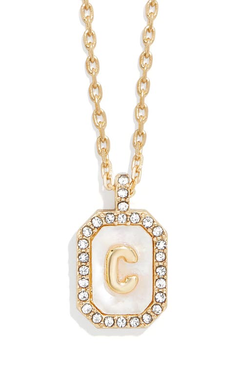 BaubleBar Initial Pendant Necklace in White C at Nordstrom
