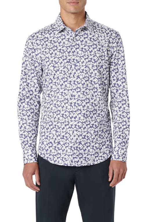 Bugatchi James OoohCotton Floral Button-Up Shirt Navy at Nordstrom,