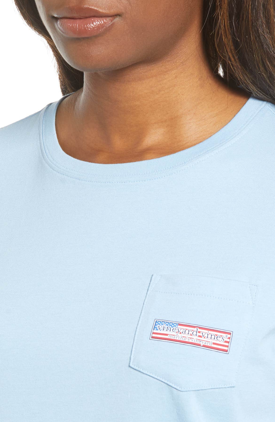  USA Logo Long Sleeve Pocket Tee, Alternate, color, JAKE BLUE