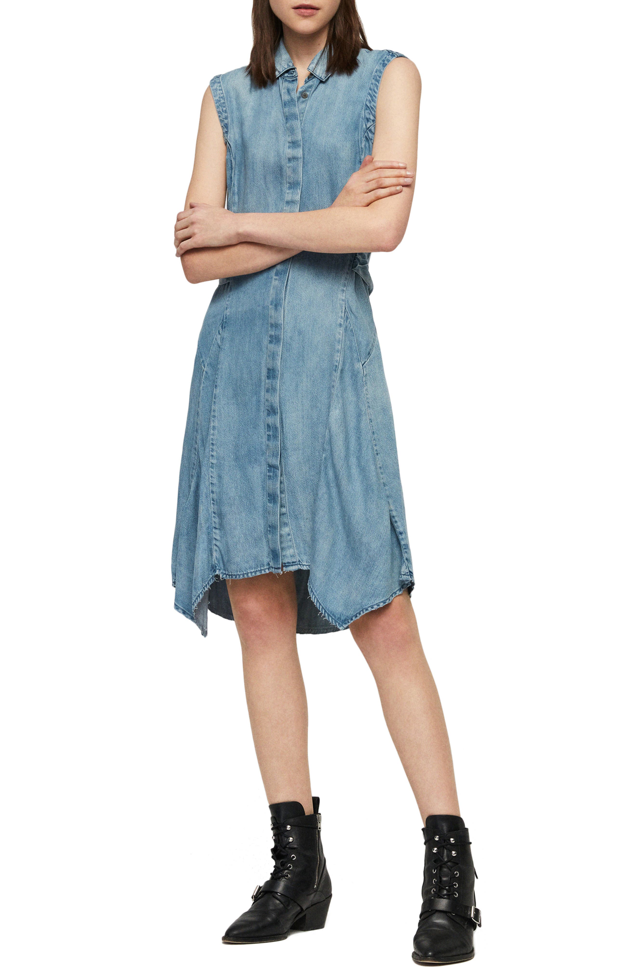 Allsaints Francis Denim Shirtdress, Blue