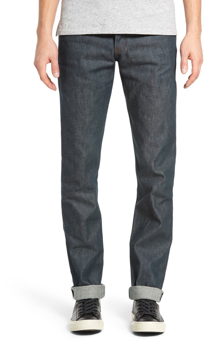 Naked & Famous Denim Weird Guy Slim Fit Jeans (Rusted Blue Selvedge ...