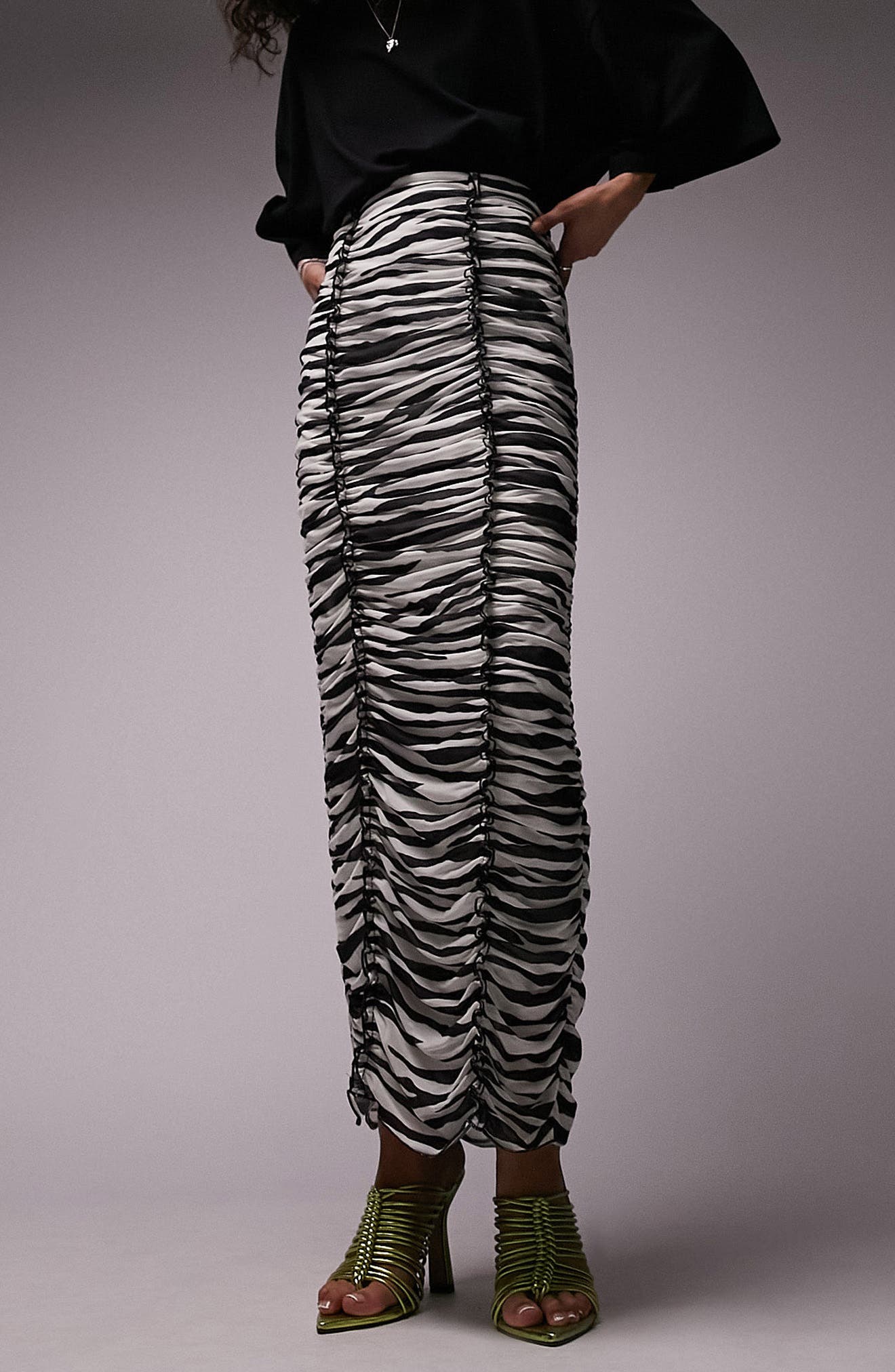 topshop zebra skirt