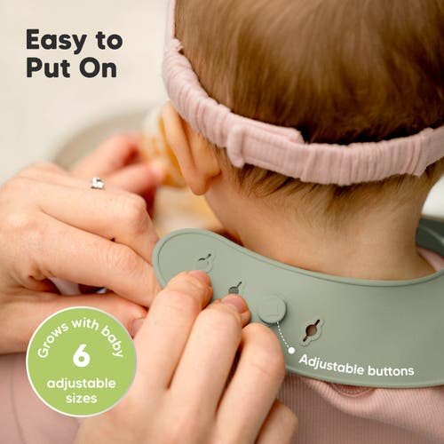 Keababies Prep Silicone Bibs In Sage
