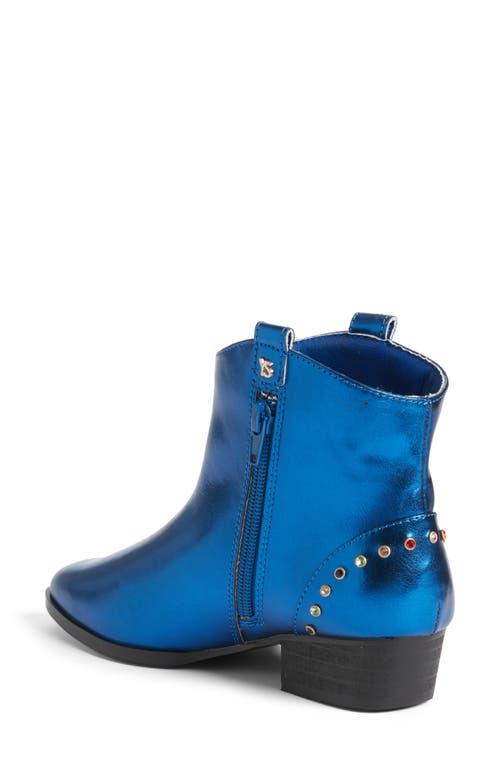 Shop Yosi Samra Kids' Miss Dallas Gem Western Boot In Blue