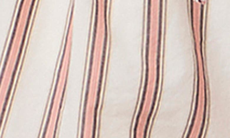 Shop Paige Lure Stripe Poplin Elastic Waist Shorts In Cream Multi