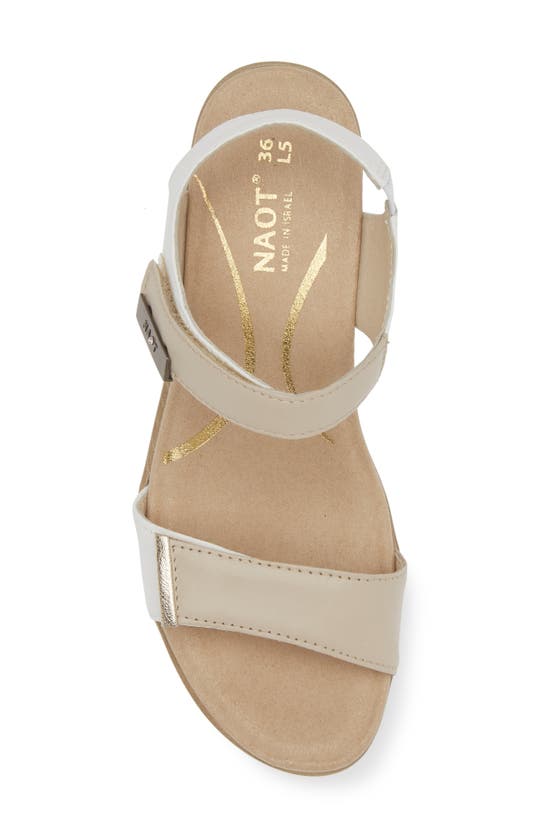 Naot 'intact' Sandal In Ivory/ White/ Gold