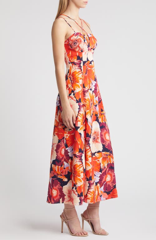 Shop Lulus Boldest Blooms Strappy Gown In Navy Blue Multi Floral