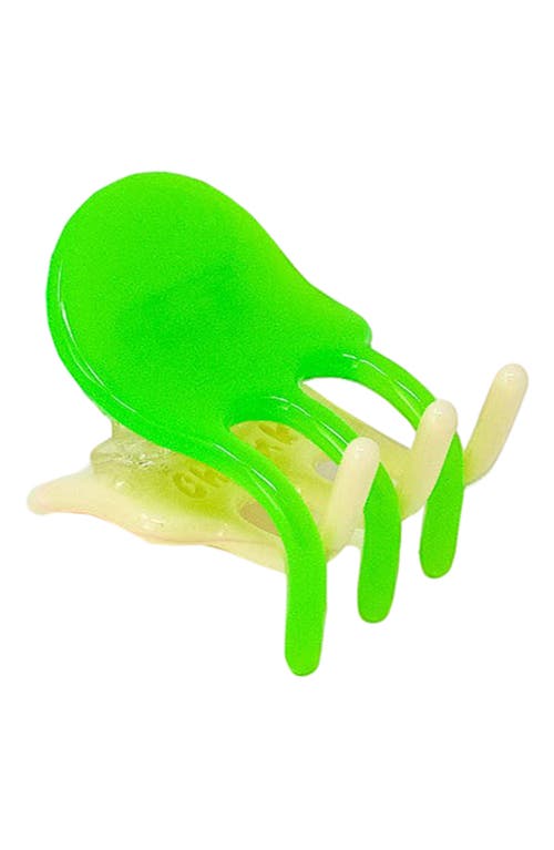 Jester Mini Two-Tone Claw Clip in Neon Green And Nude