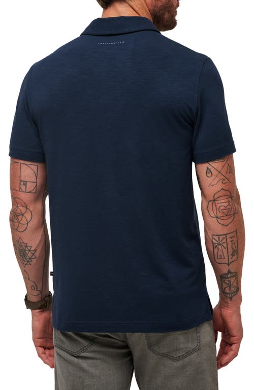 Travismathew Cloud Slub Pocket Polo In Total Eclipse