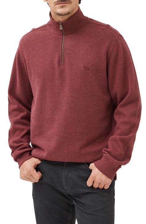 Norfolk Quarter Zip Sweatshirt - Red
